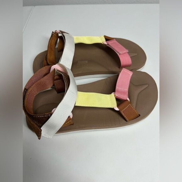 Women Color Block Hook-And-Loop Fastener Sports Sandals Fabric Size 9 - Picture 4 of 6